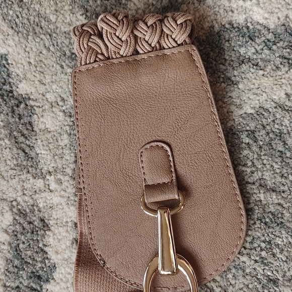 Faux Leather Braided Stretch Belt Women's Small Medium - Picture 4 of 16